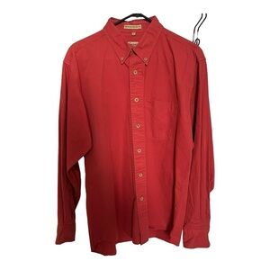 Nova Scotia Shirt Men's Cotton Long Sleeve Button-Down Collared Red Size Large‎